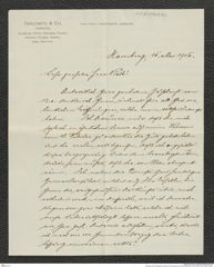 Nachlass Franz Steindachner, Brief von Paul Sachse an Franz Steindachner (15.05.1905), Inv.Nr. 429.02, Seite 1